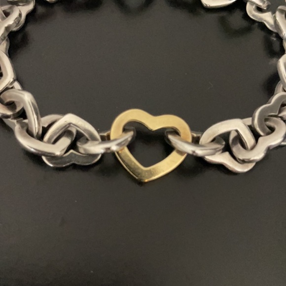 TIFFANY & Co. **RETIRED** Silver and Gold heartlinked bracelet - Picture 3 of 5